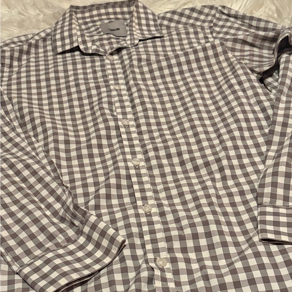 ASOS Men's Gray Gingham Check Button-Down Shirt Size Medium - Picture 2 of 4